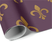 Marinesymbool Florence Bourgondië Plum Golden Foli Cadeaupapier (Rol Hoek)