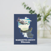 Marinette County Wisconsin kaart (Staand voorkant)