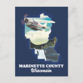 Marinette County Wisconsin kaart (Voorkant)