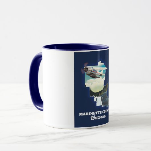 Marinette County Wisconsin map Mok (Voorkant links)