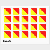 Marinevlag Signal Letter O (OSCAR) Vierkante Sticker (Vel)