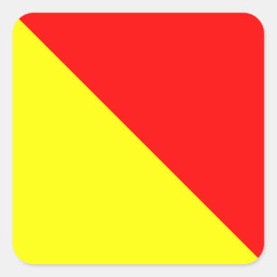 Marinevlag Signal Letter O (OSCAR) Vierkante Sticker