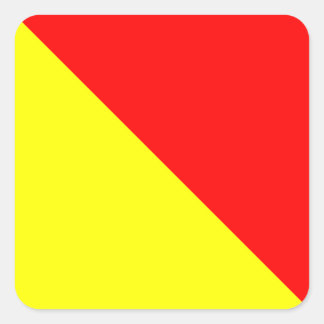 Marinevlag Signal Letter O (OSCAR) Vierkante Sticker