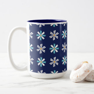Marinevlies Daisy Bliss Bloemmotief Tweekleurige Koffiemok