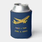 Marinewand en gouden vliegenweddenschap blikjeskoeler (Blikje Voorkant)