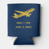 Marinewand en gouden vliegenweddenschap blikjeskoeler (Voorkant)