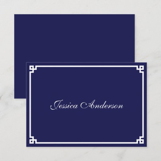 Marineweg en witte Griekse sleutel voor bruiloft (Voorkant / Achterkant)