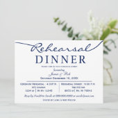 marinewit Elegant Script Rehearsal Dinner Kaart (Staand voorkant)