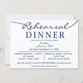 marinewit Elegant Script Rehearsal Dinner Kaart