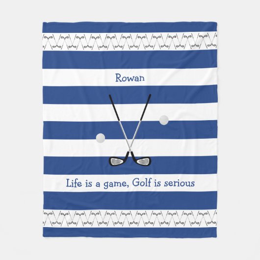 Marinewitte golfclubs gepersonaliseerde vlootsdeke fleece deken (Voorkant)