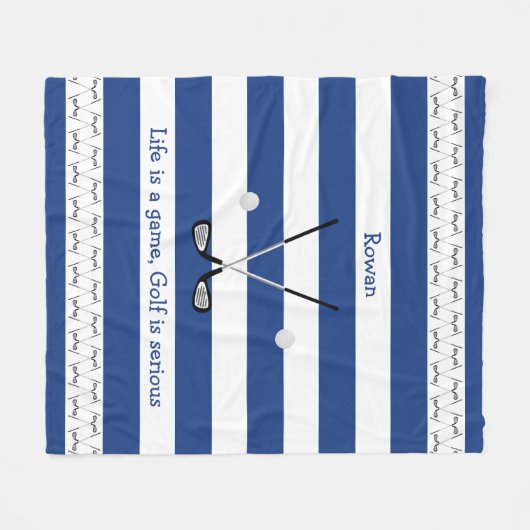 Marinewitte golfclubs gepersonaliseerde vlootsdeke fleece deken (Voorkant (Horizontaal))