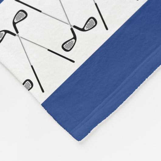 Marinewitte golfclubs gepersonaliseerde vlootsdeke fleece deken (Hoek)