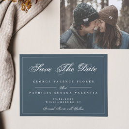 Marinewitte klassieke legante foto save the date