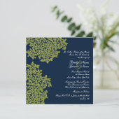 Marinewonden en Limoen Floral Square Wedding Kaart (Staand voorkant)