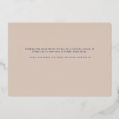 Marini blauw eenvoudig geruit kader folie feestdagenkaart (Achterkant)