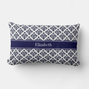  marinier Blue Whisky Damask #3 Navy Name Monogram Kussen