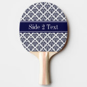  marinier Blue Whisky Damask #3 Navy Name Monogram Tafeltennisbatje (Achterkant)