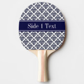  marinier Blue Whisky Damask #3 Navy Name Monogram Tafeltennisbatje (Voorkant)