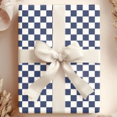 Marinier en wit dambordpatroon cadeaupapier