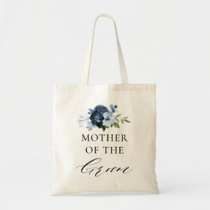 marinier floral script moeder van groom tote bag
