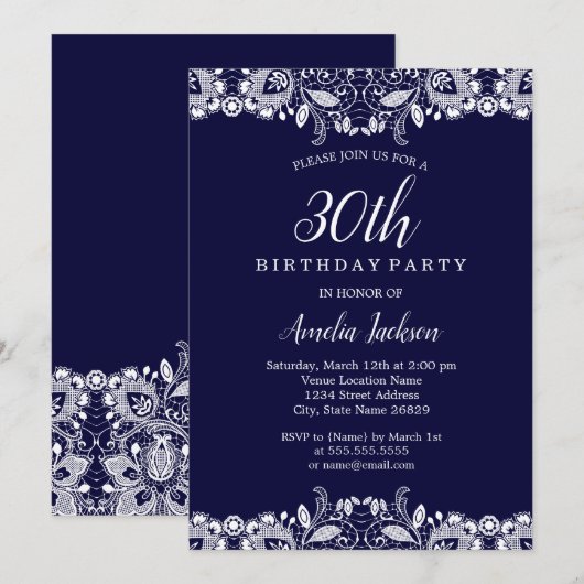  marinier met witte frank 30th Birthday Party Kaart (Voorkant / Achterkant)