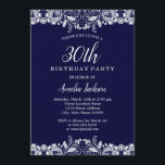 marinier met witte frank 30th Birthday Party Kaart<br><div class="desc">Lace Birthday-uitnodigingen in de Little Bayleigh Store.</div>