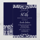  marinier met witte frank 80th Birthday Party Kaart (Voorkant / Achterkant)