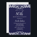 marinier met witte frank 80th Birthday Party Kaart<br><div class="desc">Lace Birthday-uitnodigingen in de Little Bayleigh Store.</div>