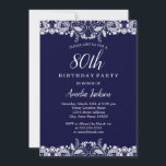 marinier met witte frank 80th Birthday Party Kaart<br><div class="desc">Lace Birthday-uitnodigingen in de Little Bayleigh Store.</div>