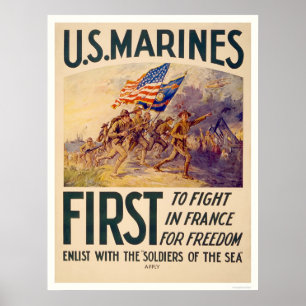 Mariniers - Eerste in Frankrijk voor vrijheid Poster
