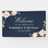 mariniers en blozen verwelkomen bruiloft spandoek (Horizontaal)