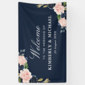 mariniers en blozen verwelkomen bruiloft spandoek (Verticaal)