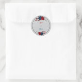mariniers en rode bloemen grijze bladeren grof bed ronde sticker (Tas)