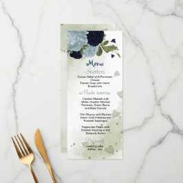 mariniers en stoffige blauwe bloemen griedig trouw menu