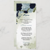 mariniers en stoffige blauwe bloemen grove bruilof menu (Voorkant / Achterkant)