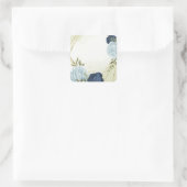 mariniers en stoffige blauwe bloemen grove bruilof vierkante sticker (Tas)