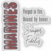 MARINIERS GESMEED IN BRAND STICKER (Voorkant)