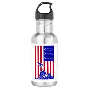 Mariniers hijsen Amerikaanse vlag Waterfles