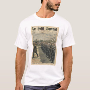 Mariniers op parade aan de review van de 14e t-shirt