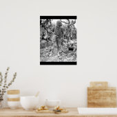 Mariniers passeren een klein dorpje _War Afbeeldin Poster (Keuken)