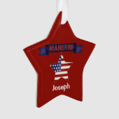 Mariniers van gewapende strijdkrachten vlag Aangep Ornament (voorkant)