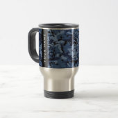 Mariniersblauw Camouflage Je naam Personaliseer Reisbeker (Voorkant links)