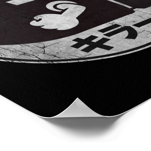 Mario Bullet Bill Distress Kanji Logo Poster (Hoek)