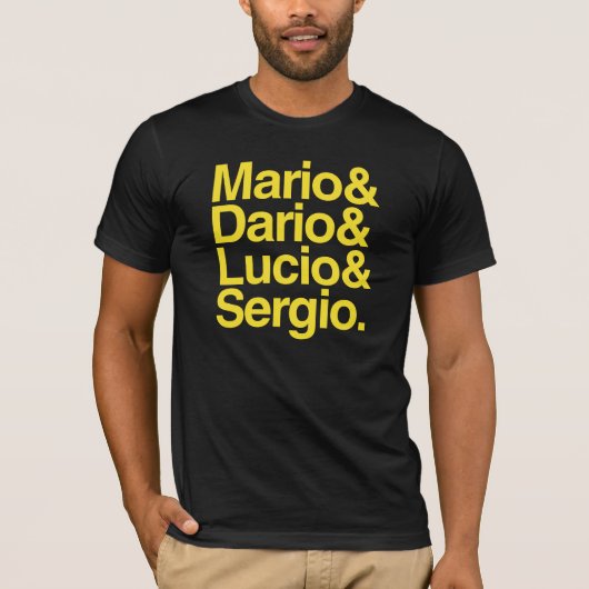 Mario en Dario en Lucio en Sergio. T-shirt (Voorkant)