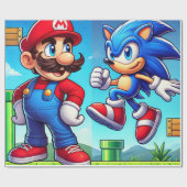Mario en Sonic Cadeauverpakking Cadeaupapier (Vlak)