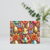 MARIO ~ HAPPY EASTER BUNNY GREETING ~ FEESTDAGENKAART (Staand voorkant)