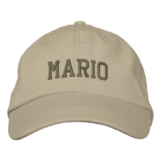 Mario Name Embroided Baseball Pet (Voorkant)