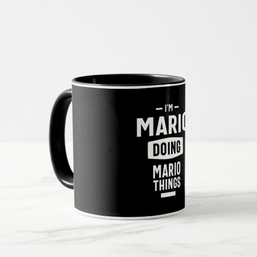 Mario Personalized Name Birthday Gift Mok (Voorkant links)