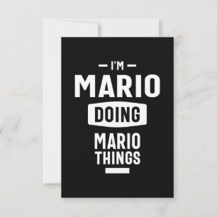 Mario Personalized Name Birthday Gift RSVP Kaartje