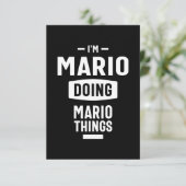 Mario Personalized Name Birthday Gift RSVP Kaartje (Staand voorkant)